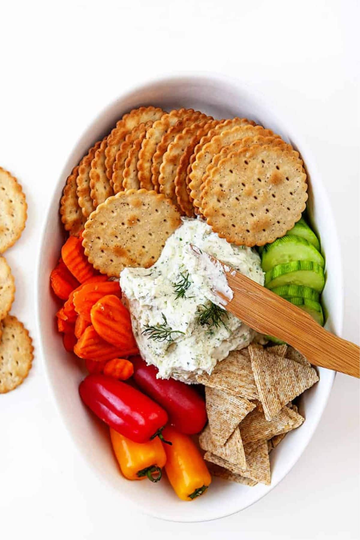 Boursin cheese in bowl.