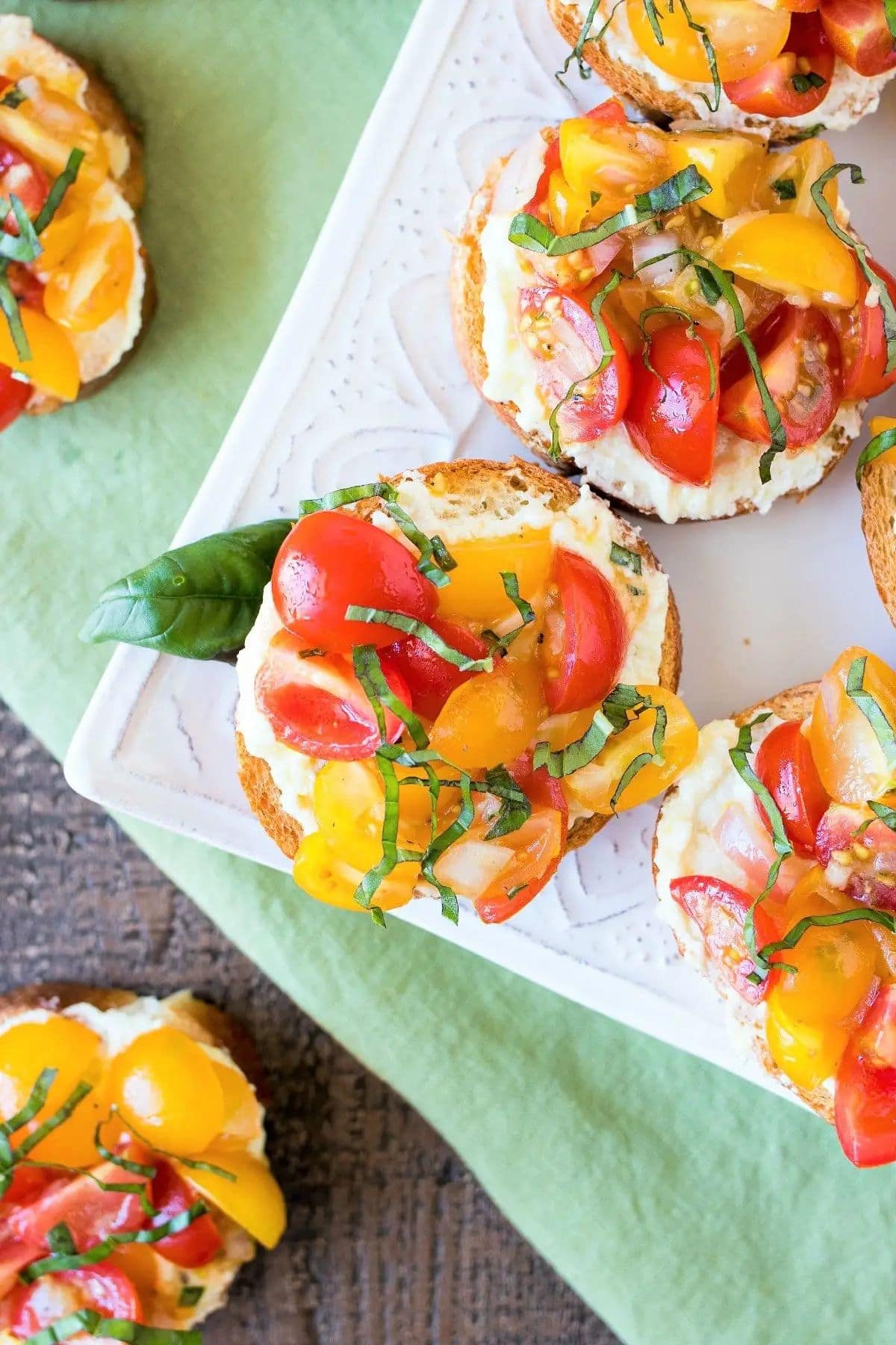 Crostini on platter.