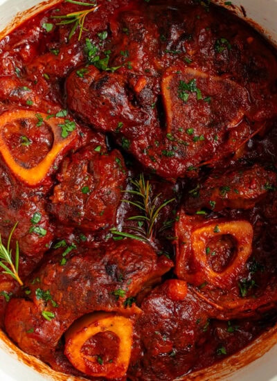 Overhead of Osso Bucco.