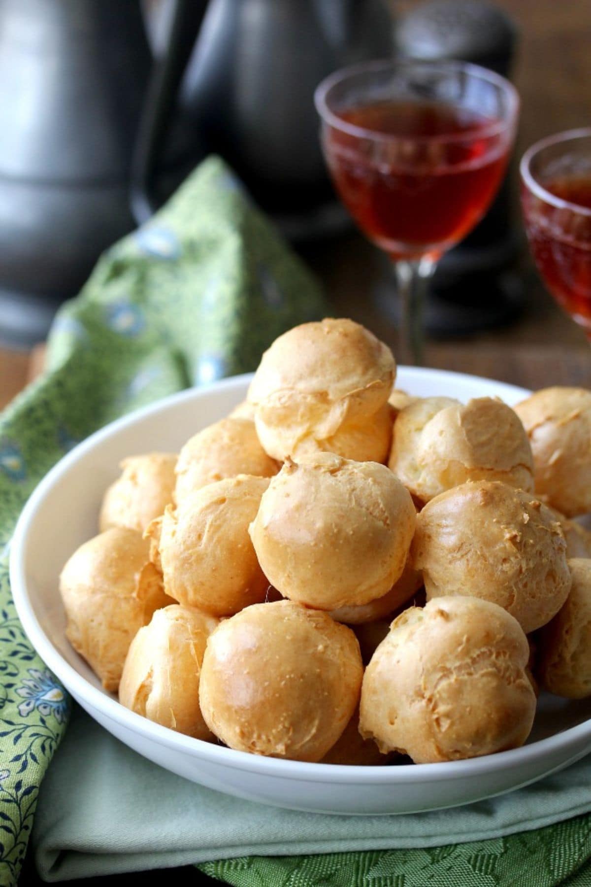 French cheese balls on a plate.