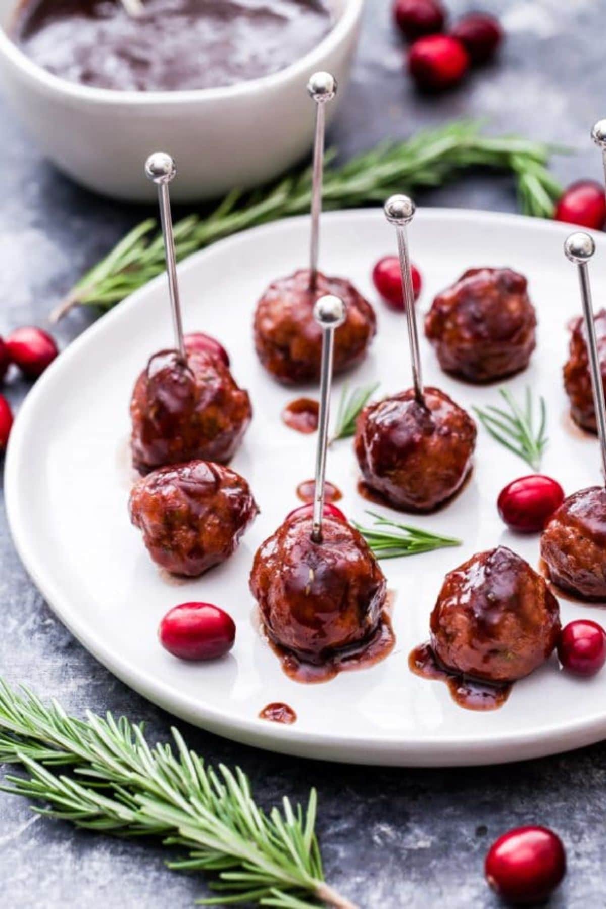 Meatballs on plate.