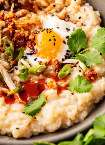 Close-up of Breakfast Congee.