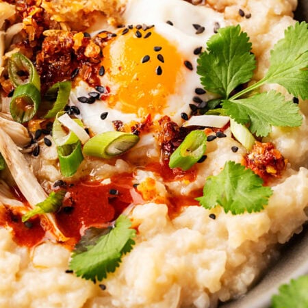 Close-up of Breakfast Congee.