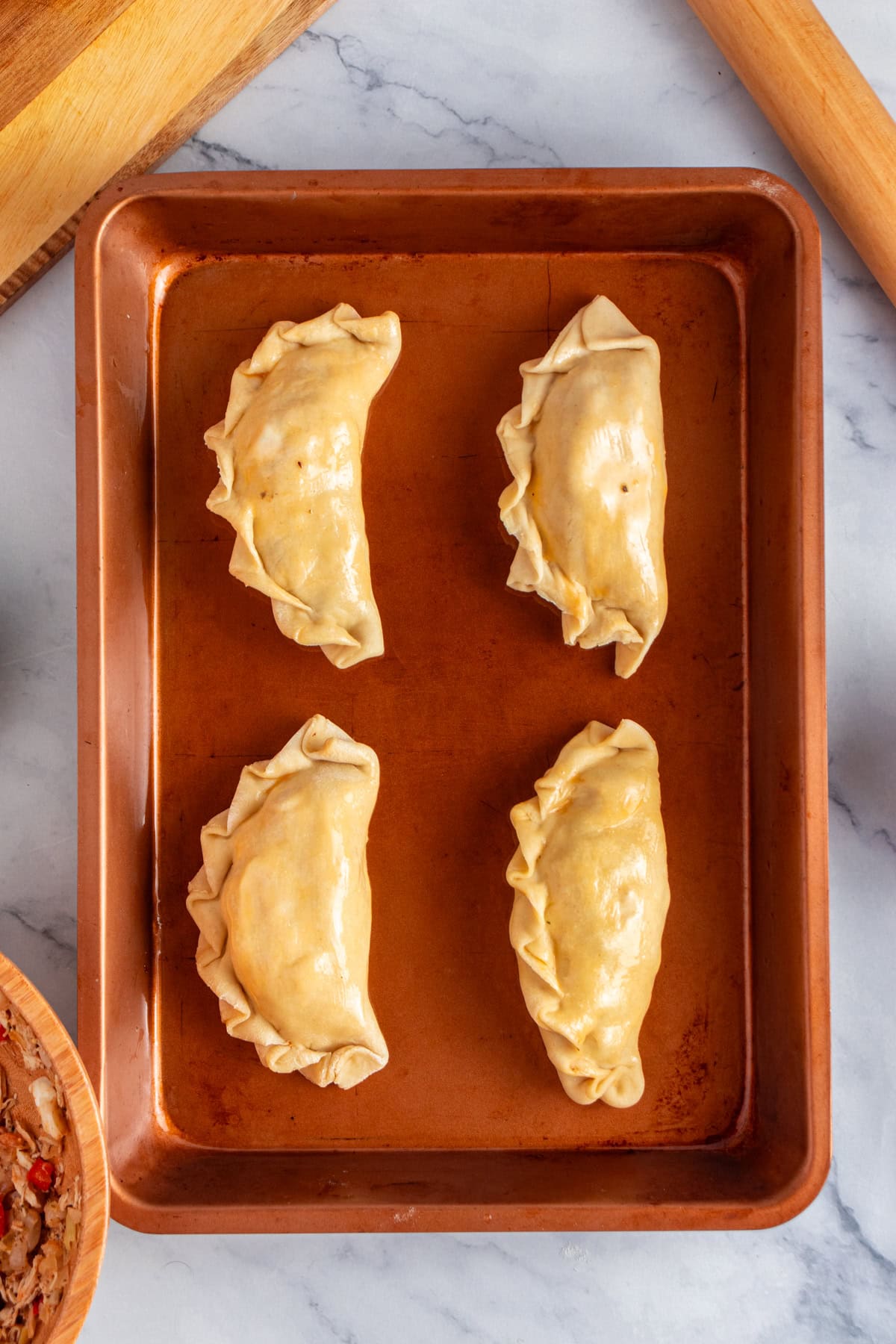 Empanadas ready to bake.