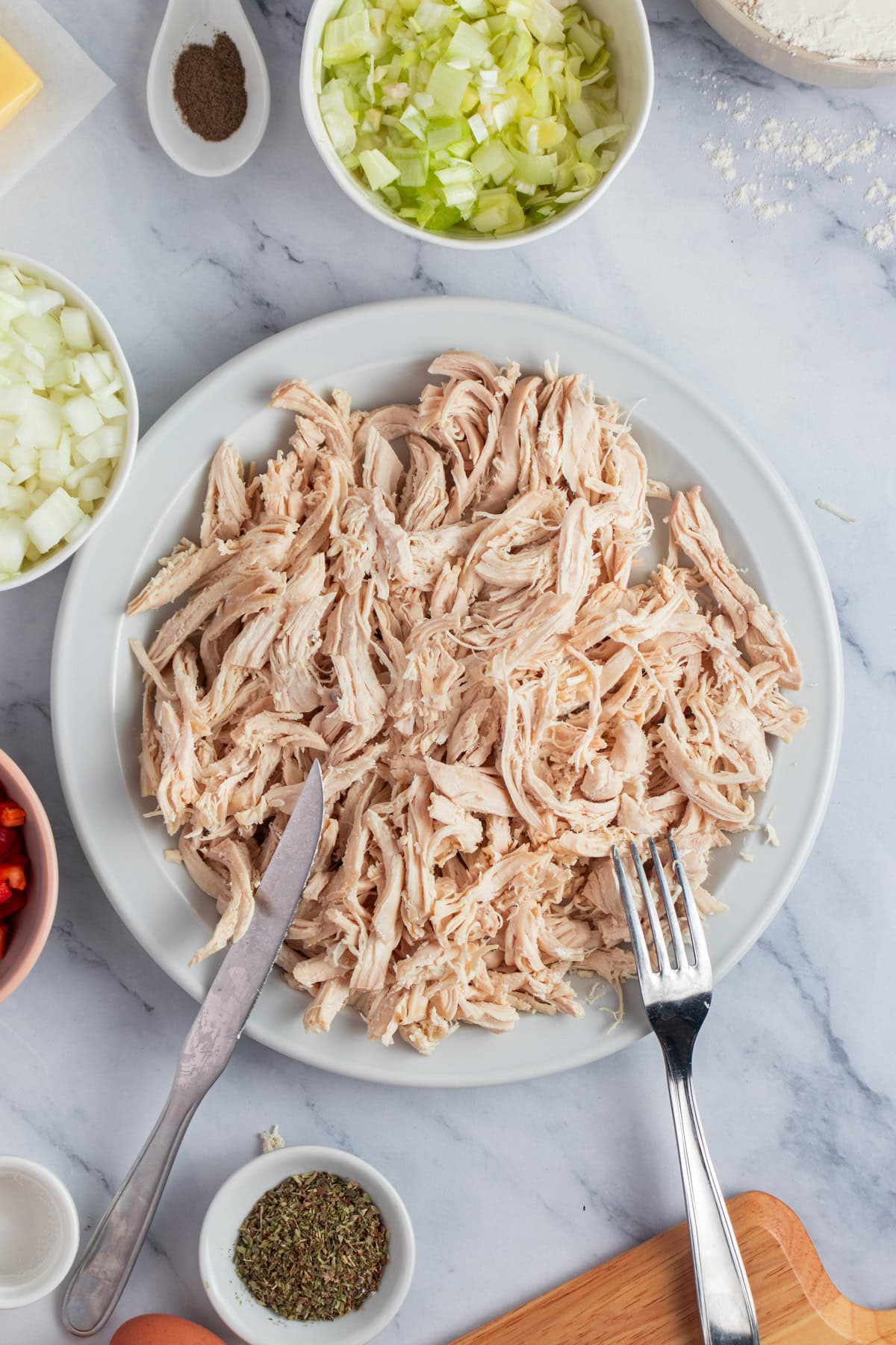 Shredded chicken.