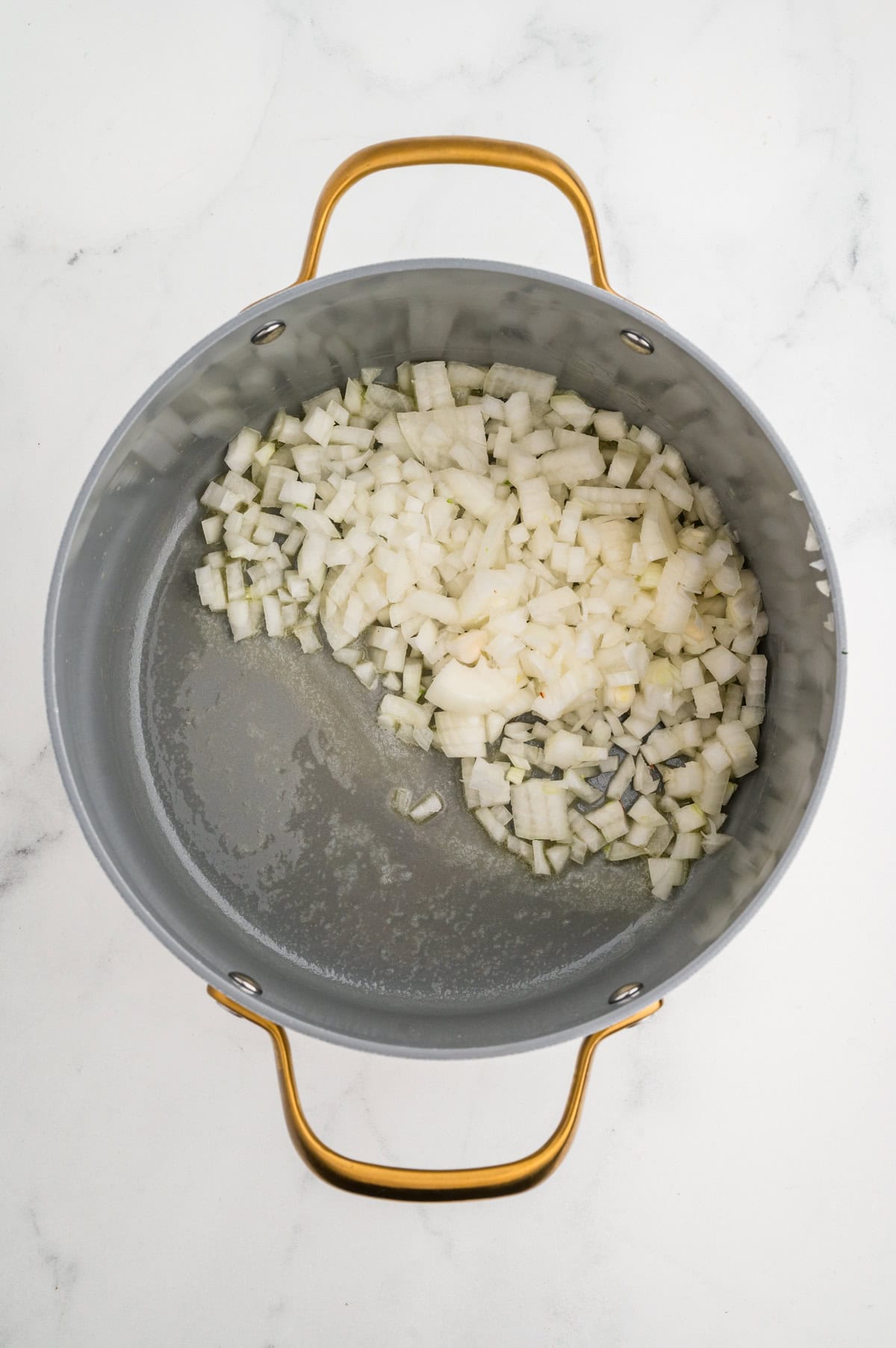 Onions in a pot. 