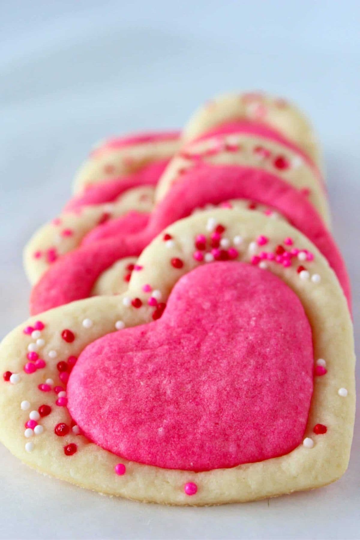 Heart cookies on a plate.