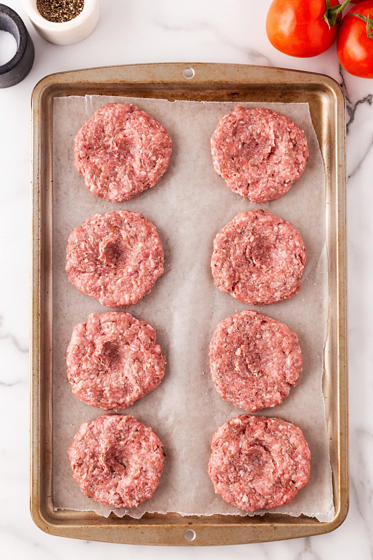 Patties ready for frying. 