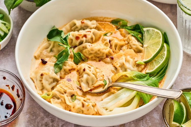 Coconut Curry Soup with Wontons