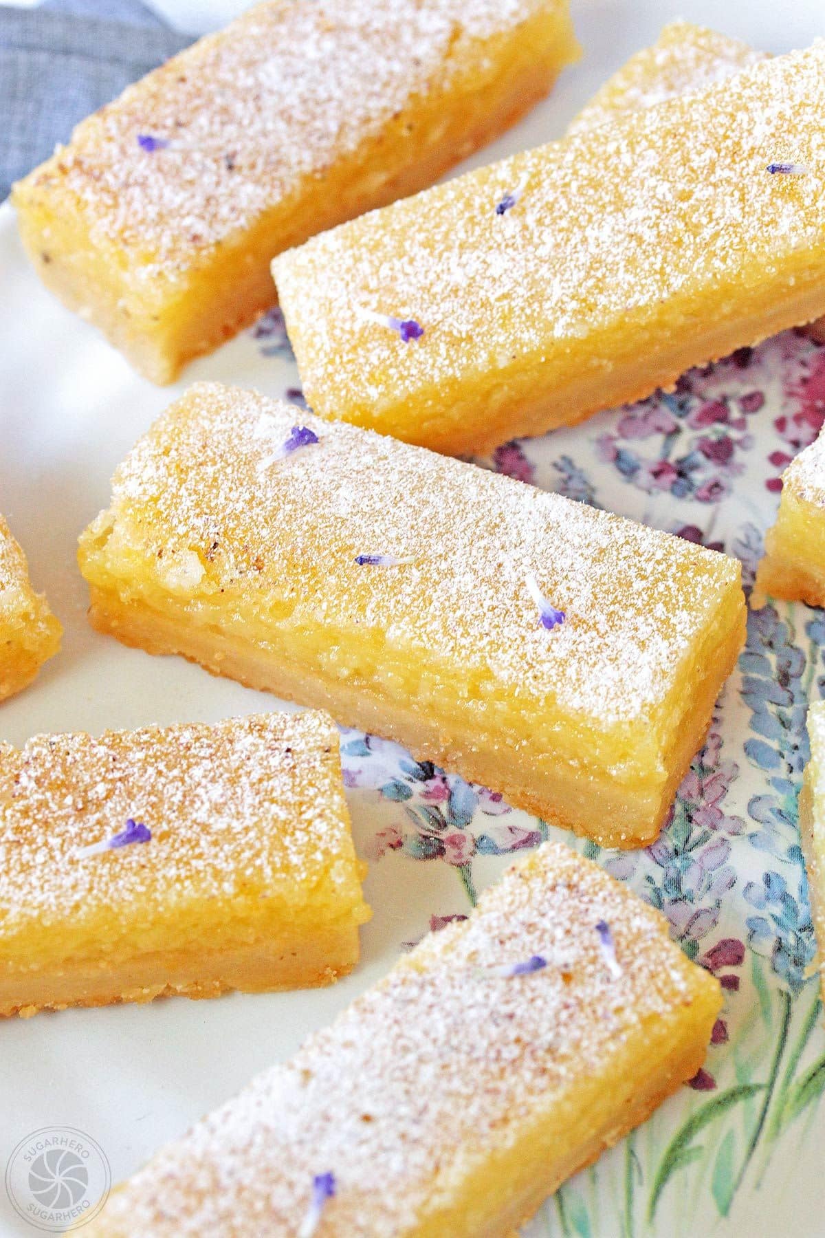 Lemon wafers on a platter.