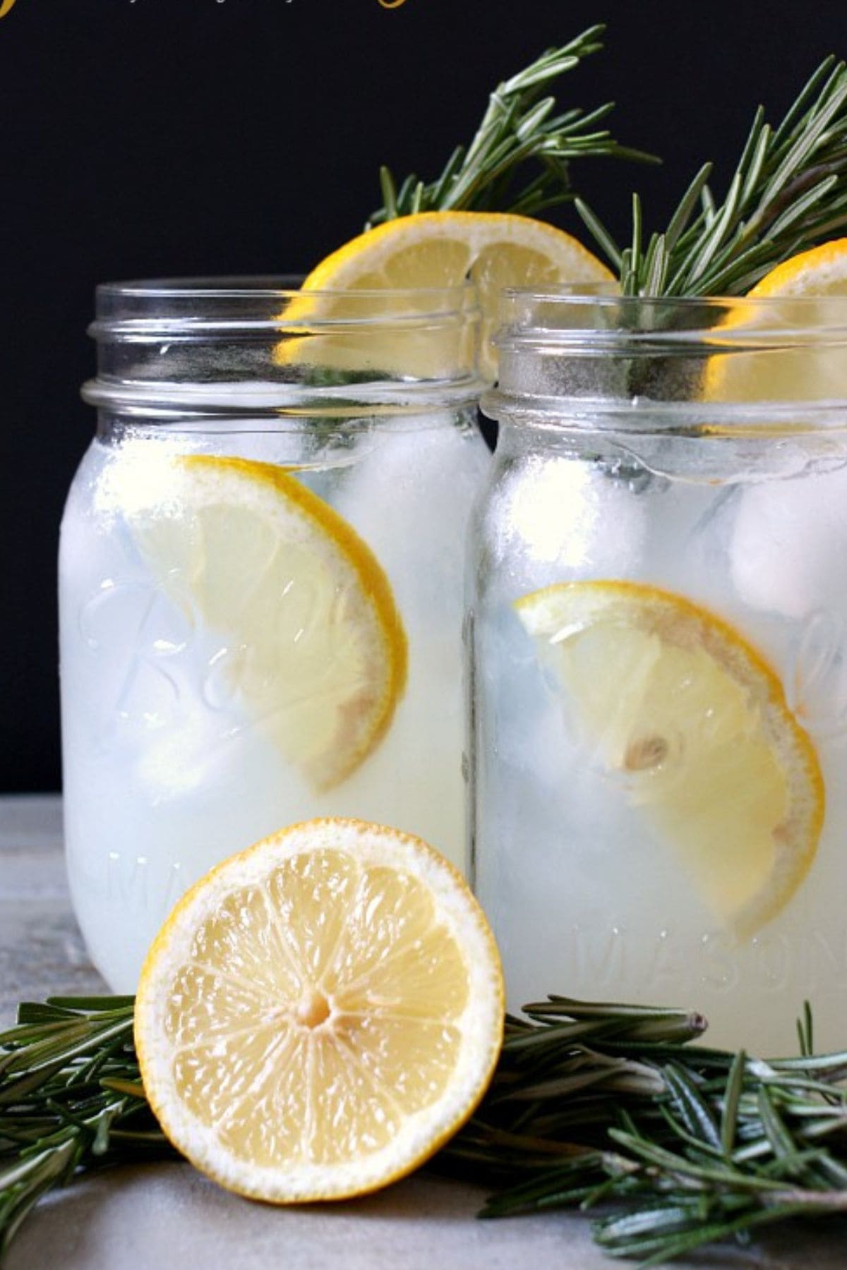 Mason jar filled with sparkling lemonade.