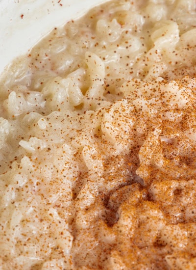 Close-up of Arroz con leche.