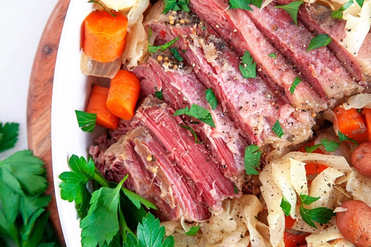 Slow Cooker Corned Beef and Cabbage.