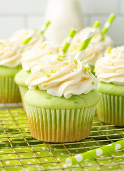 St. Patrick's Day Cupcakes close-up.