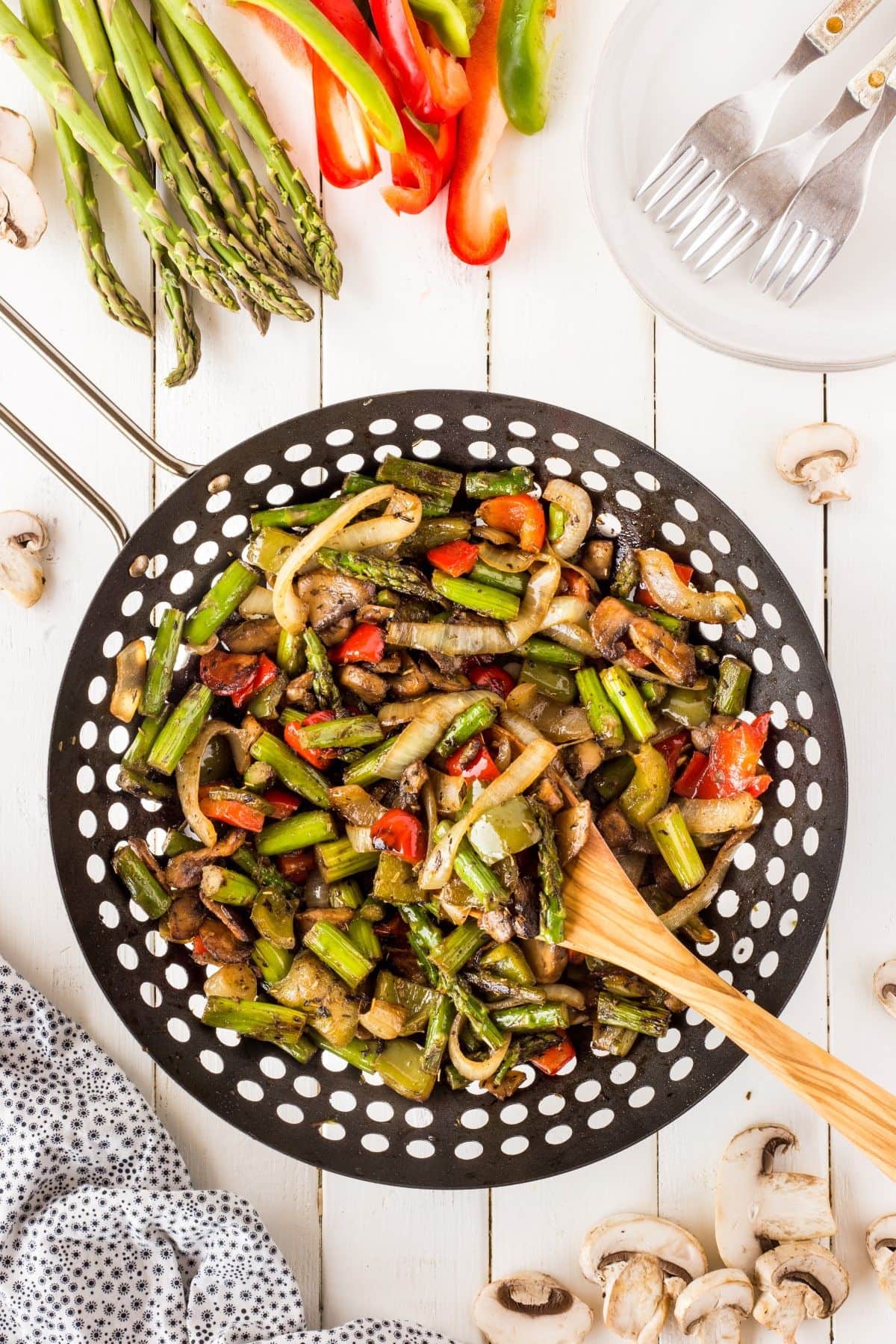 BBQ Wok Veggies in a large bowl.
