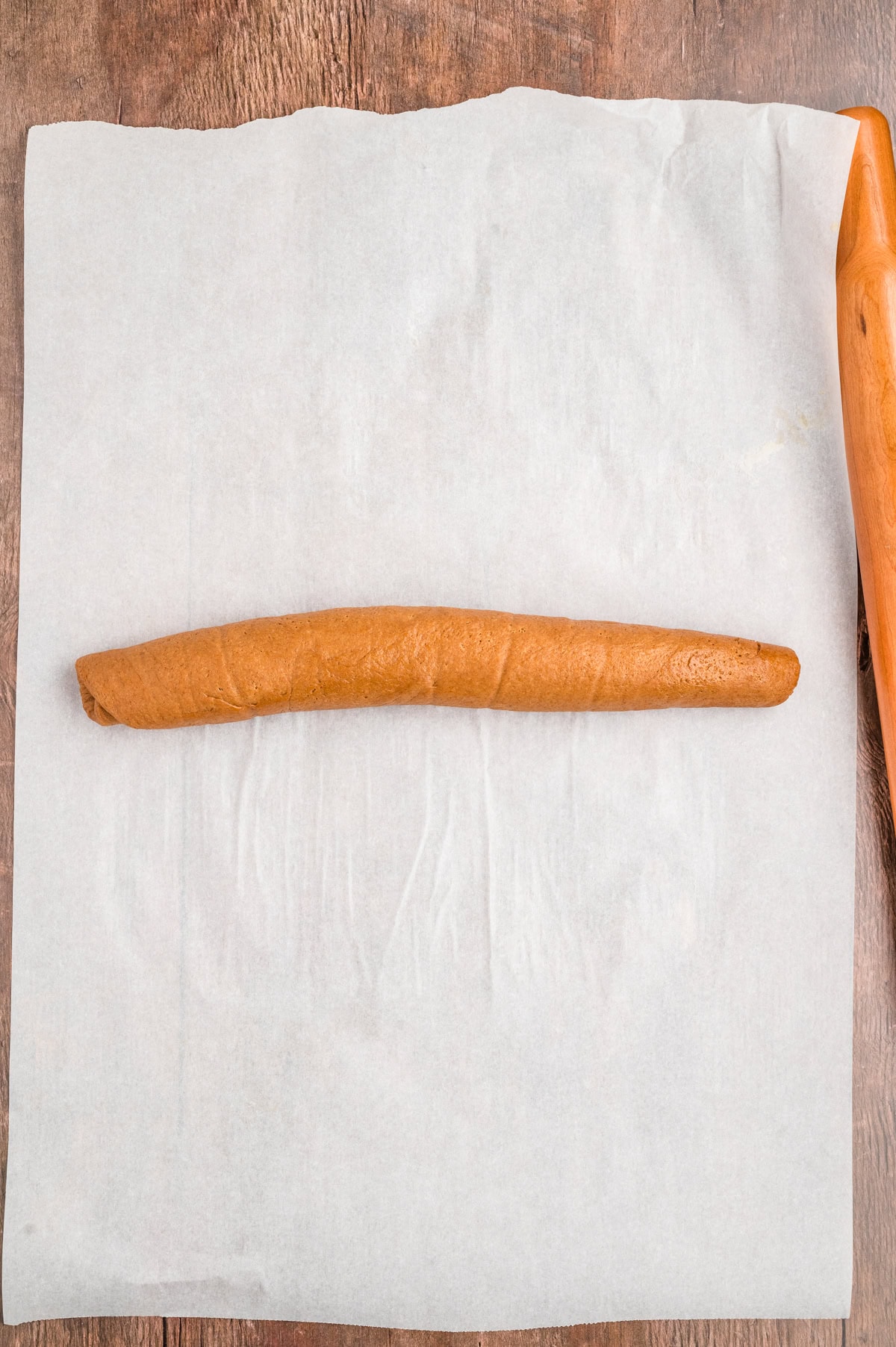 Rolled up. 