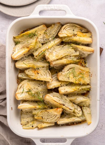 Overhead of Baked Fennel.