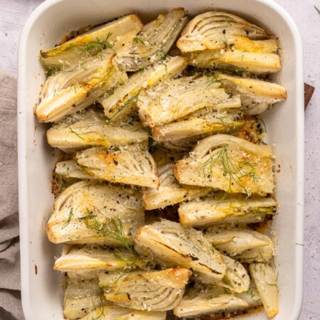 Overhead of Baked Fennel.