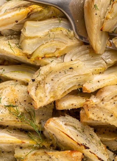 Close-up of Baked Fennel.