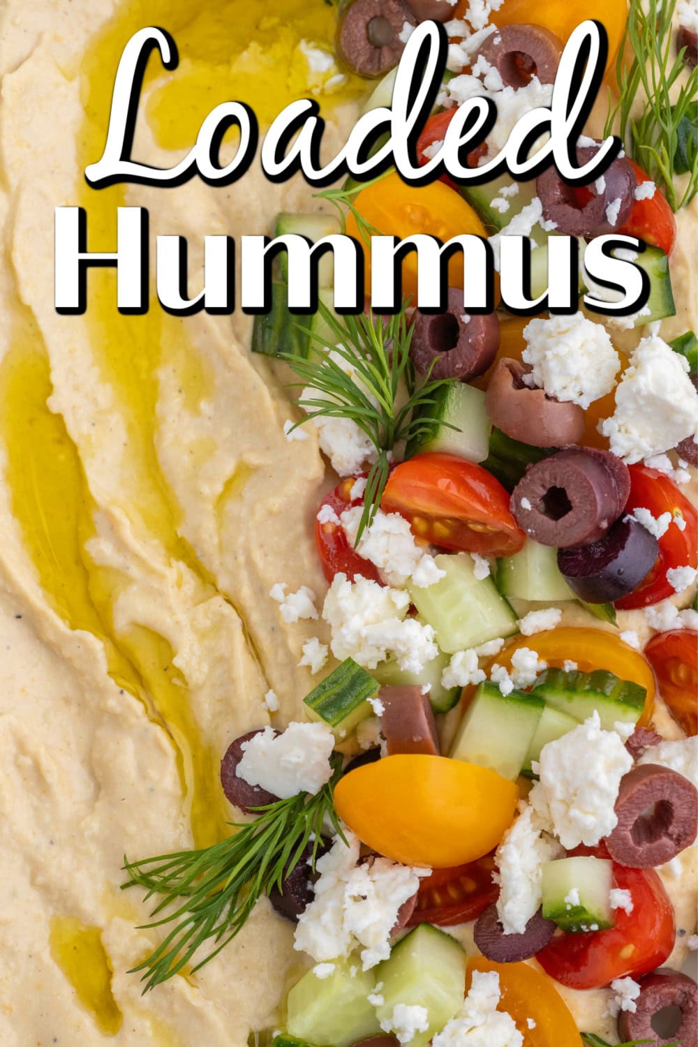 Want to up your appetizer to a healthy level without compromising flavor? Then try this amazing Loaded Hummus!! Everyone will dive into this delicious dish and you can watch it disappear. Loaded Hummus Pin.