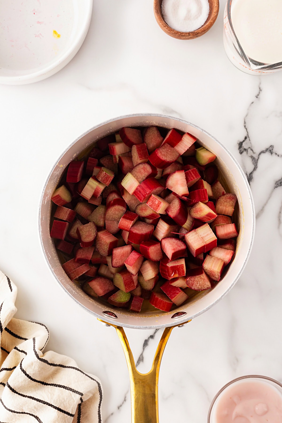 A delightful Rhubarb Fool is easy to make yet offers an elegant dessert. It is perfect after a BBQ in the spring and summer, as it is light as a cloud. Rhubarb added.