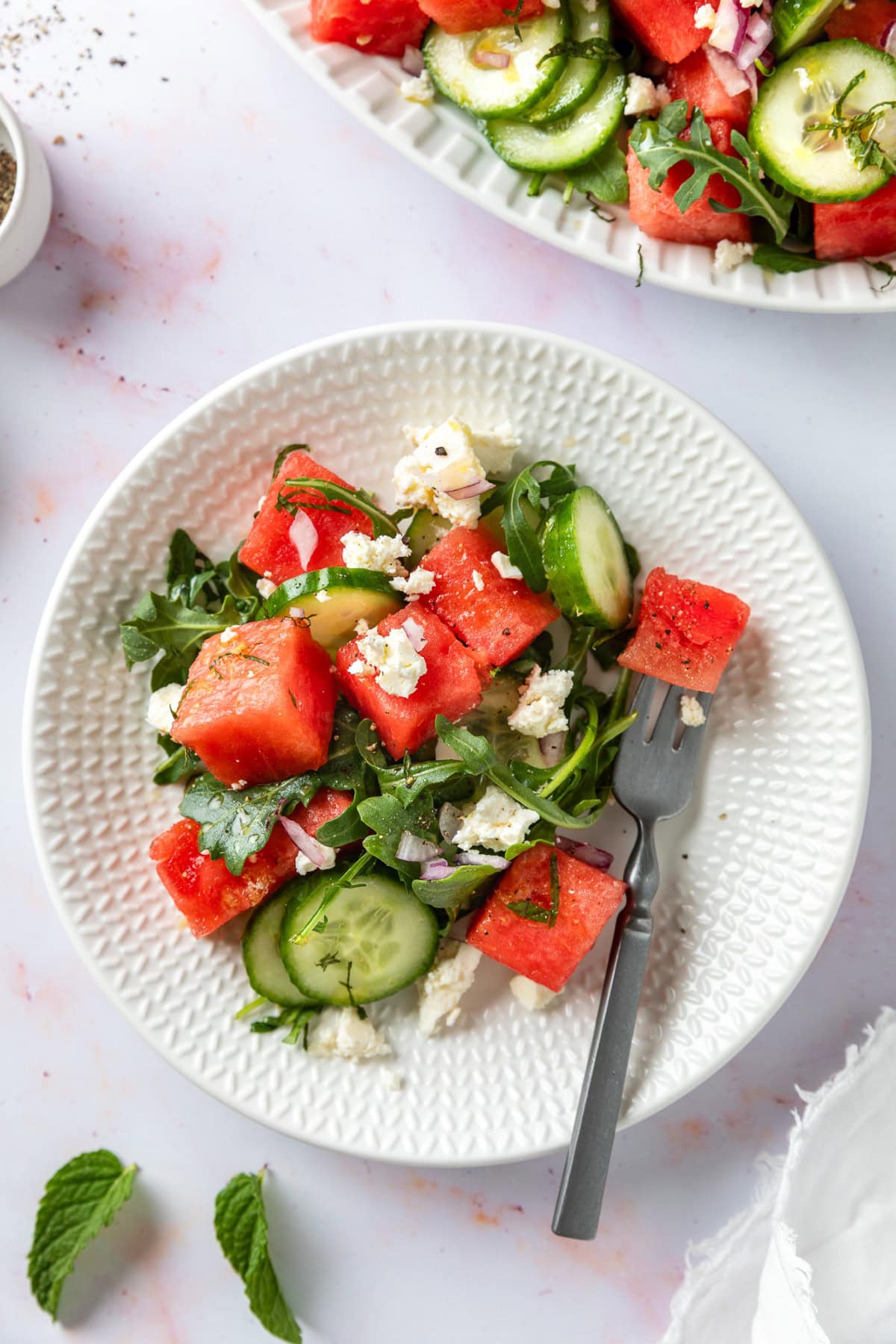 Single plate of salad. 