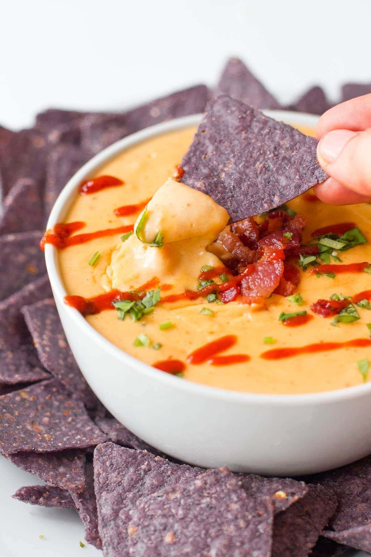 Small bowl of queso.