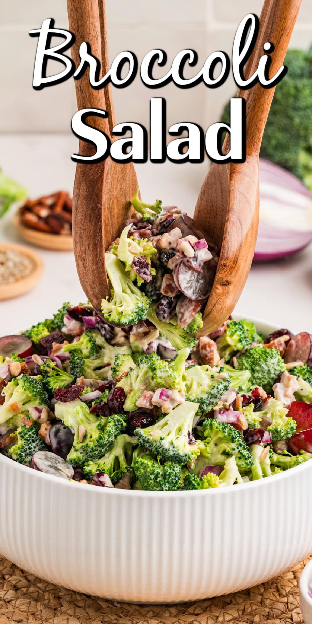 This Broccoli Salad is a keeper that you will want to bring out on a constant rotation. It is perfect for a summer BBQ, picnic or really at any time of the year. Broccoli Salad Pin.