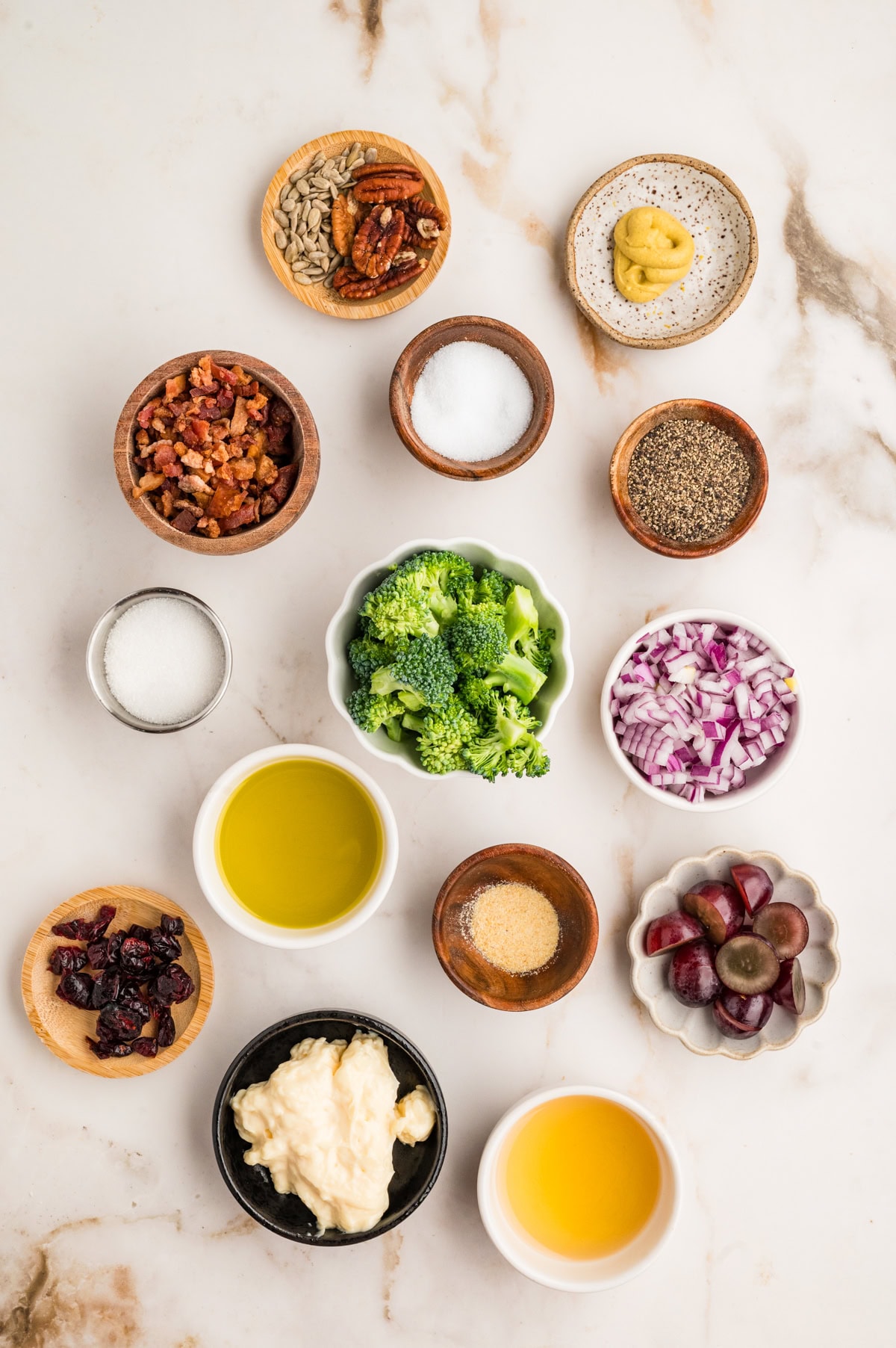 This Broccoli Salad is a keeper that you will want to bring out on a constant rotation. It is perfect for a summer BBQ, picnic or really at any time of the year. Recipe Ingredients.