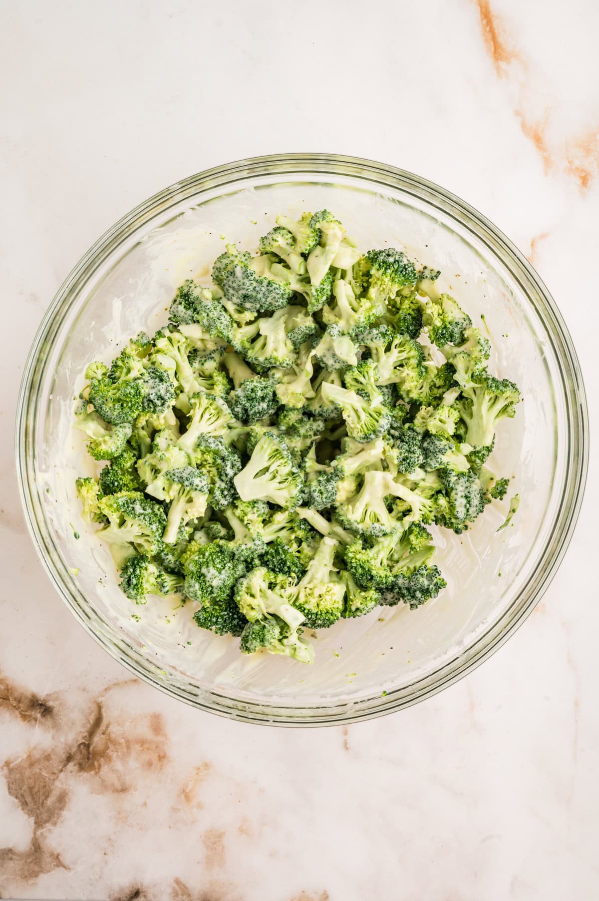 This Broccoli Salad is a keeper that you will want to bring out on a constant rotation. It is perfect for a summer BBQ, picnic or really at any time of the year. Broccoli mixed with dressing.