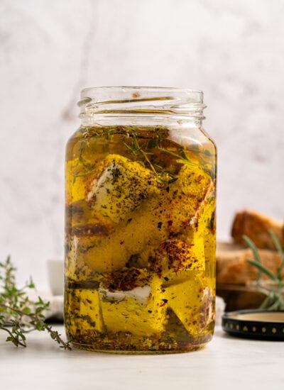 Jar of Marinated Feta.