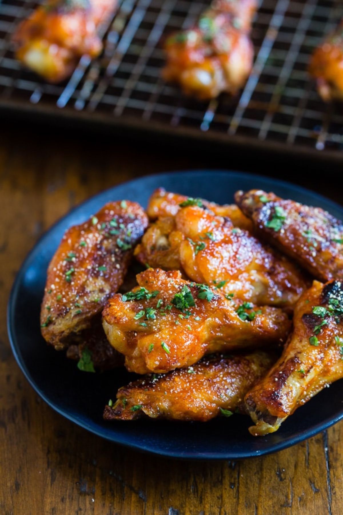 Plate of sriracha wings.
