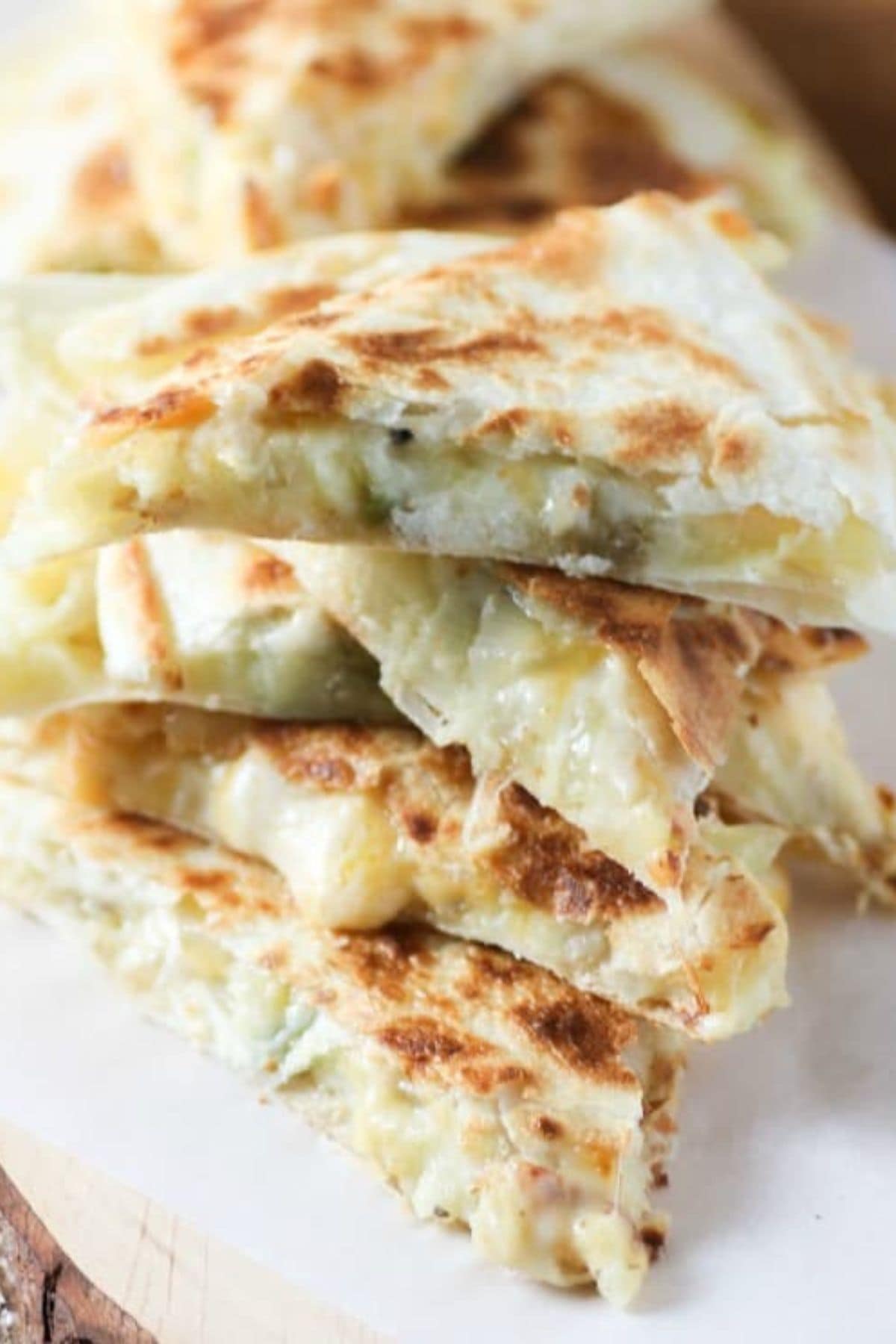 Quesadillas on a plate.