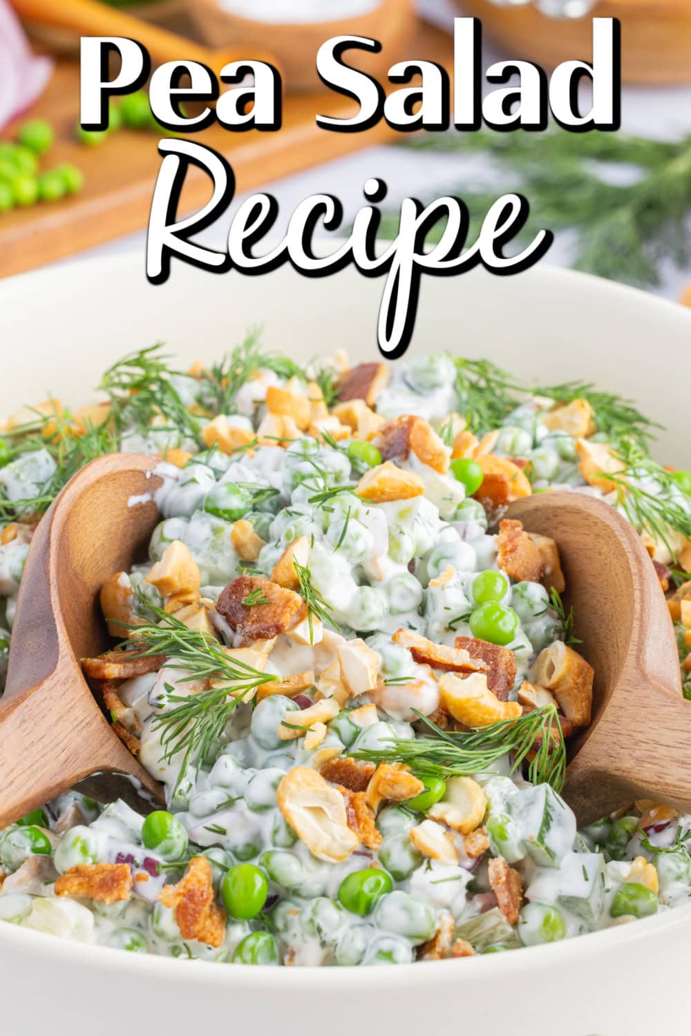 Pea Salad Recipe Pin. 