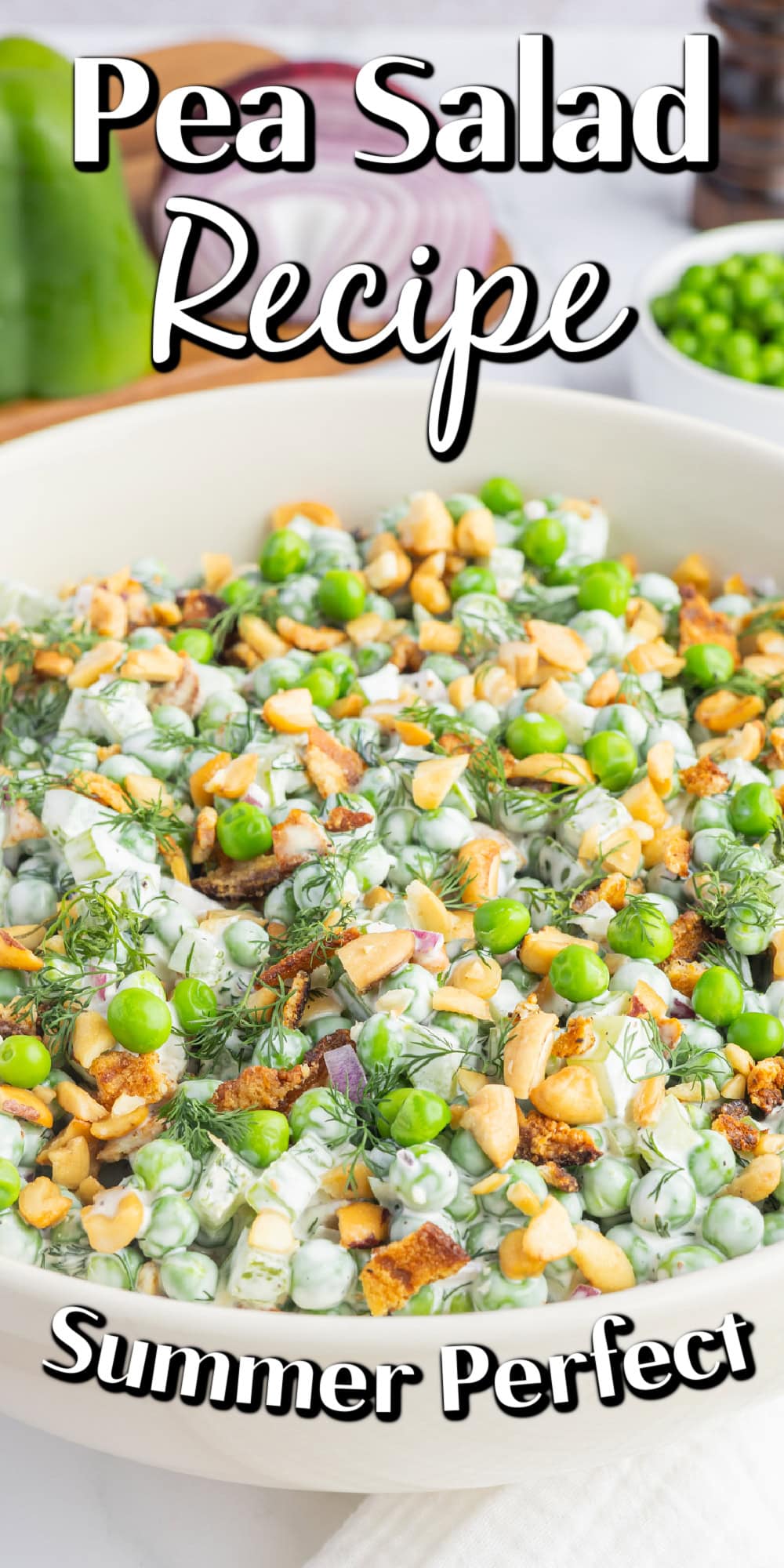 Pea Salad Recipe Pin. 