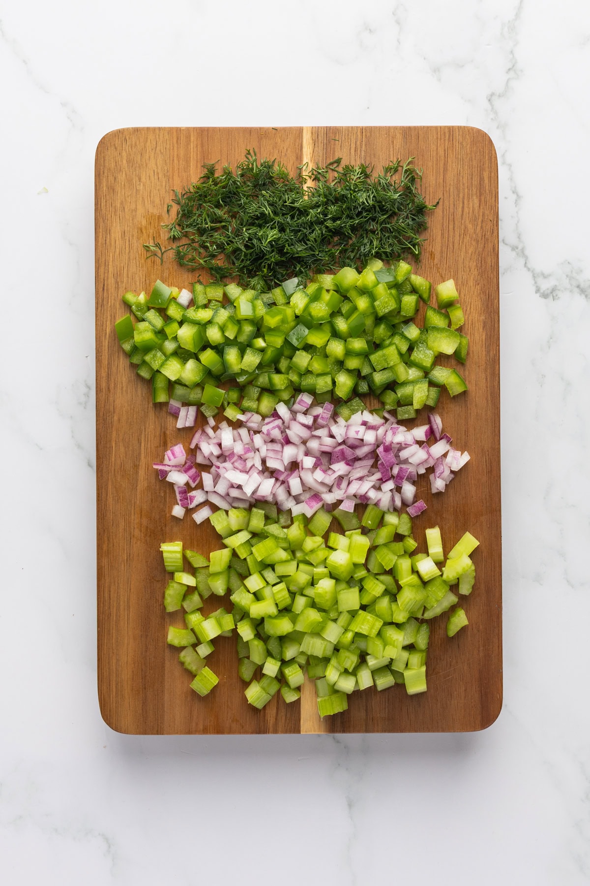 Chopped veggies. 