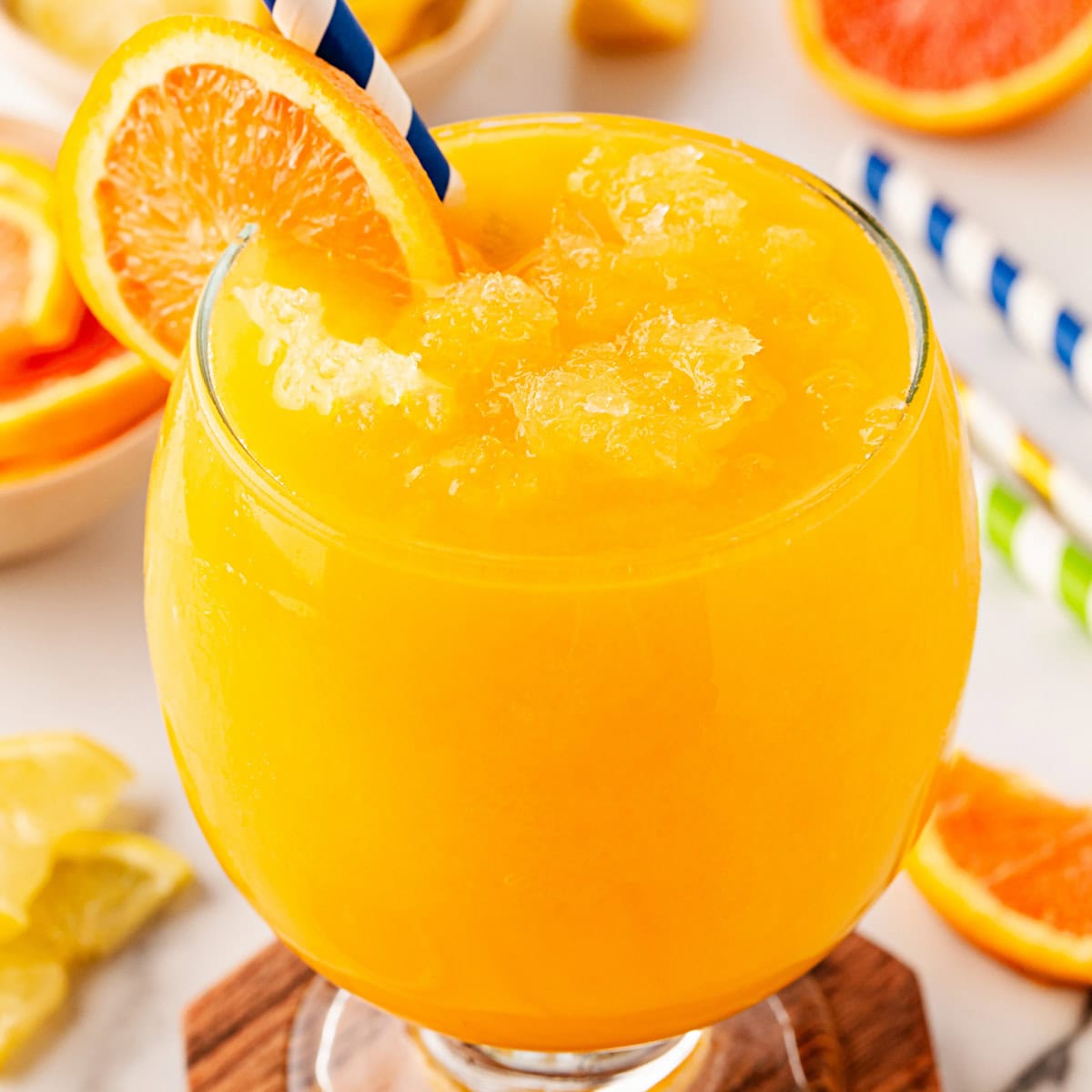 Close-up of a vodka slush. 