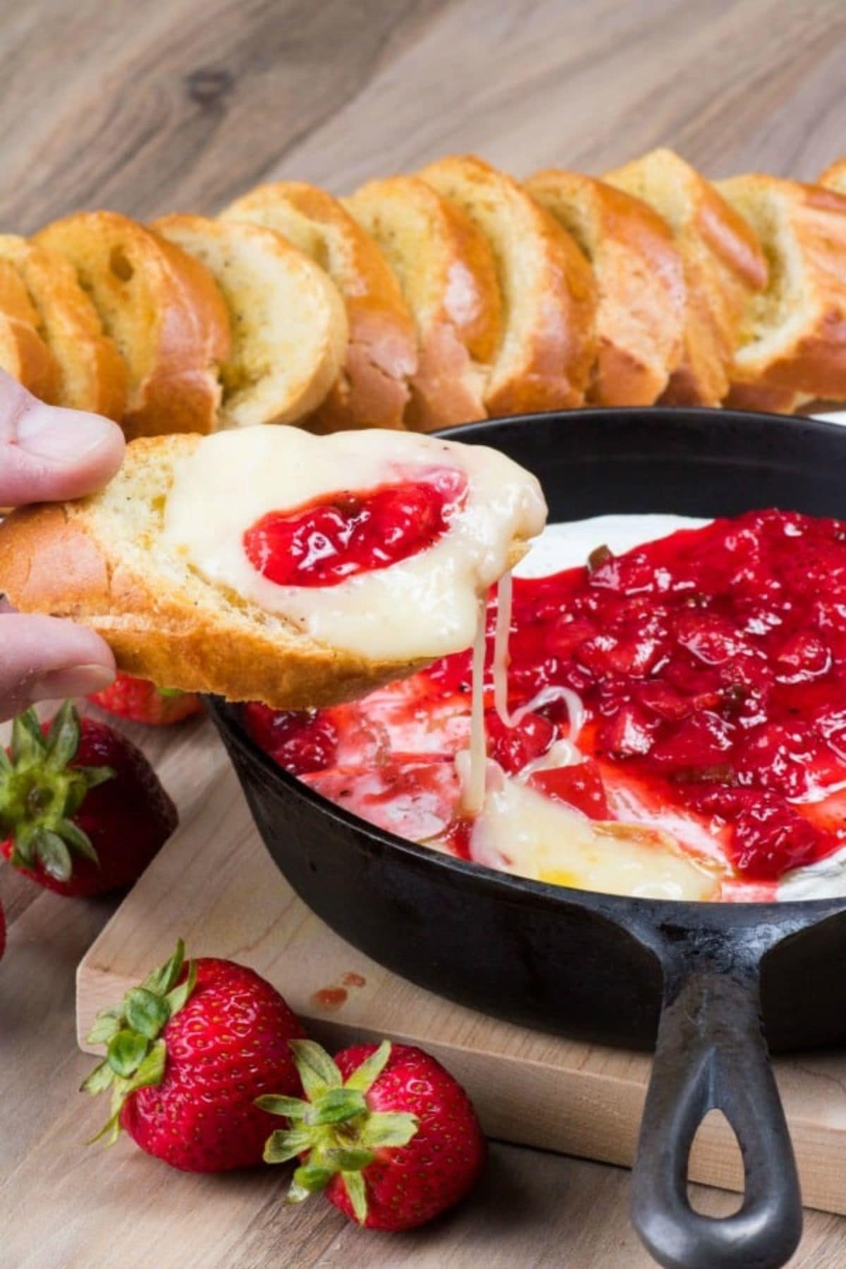 These 12 Canada Day Recipes are sure to please everyone at all your celebrations. Everyone will be diving in to enjoy all of these festive recipes. Strawberry brie in iron skillet.