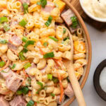 Overhead Hawaiian Macaroni Salad.