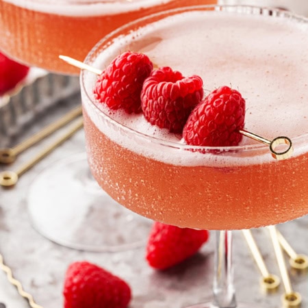 French Martini on a tray.