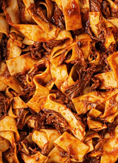 Close-up of Short Rib Beef Ragu.