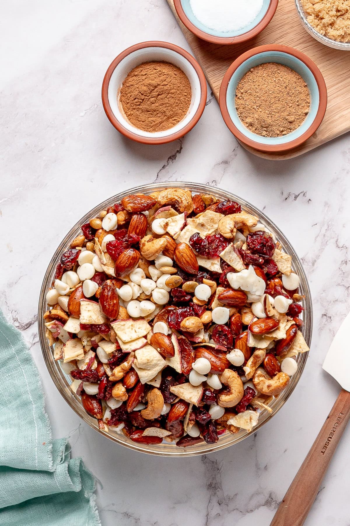 Finished ingredients in a bowl. 