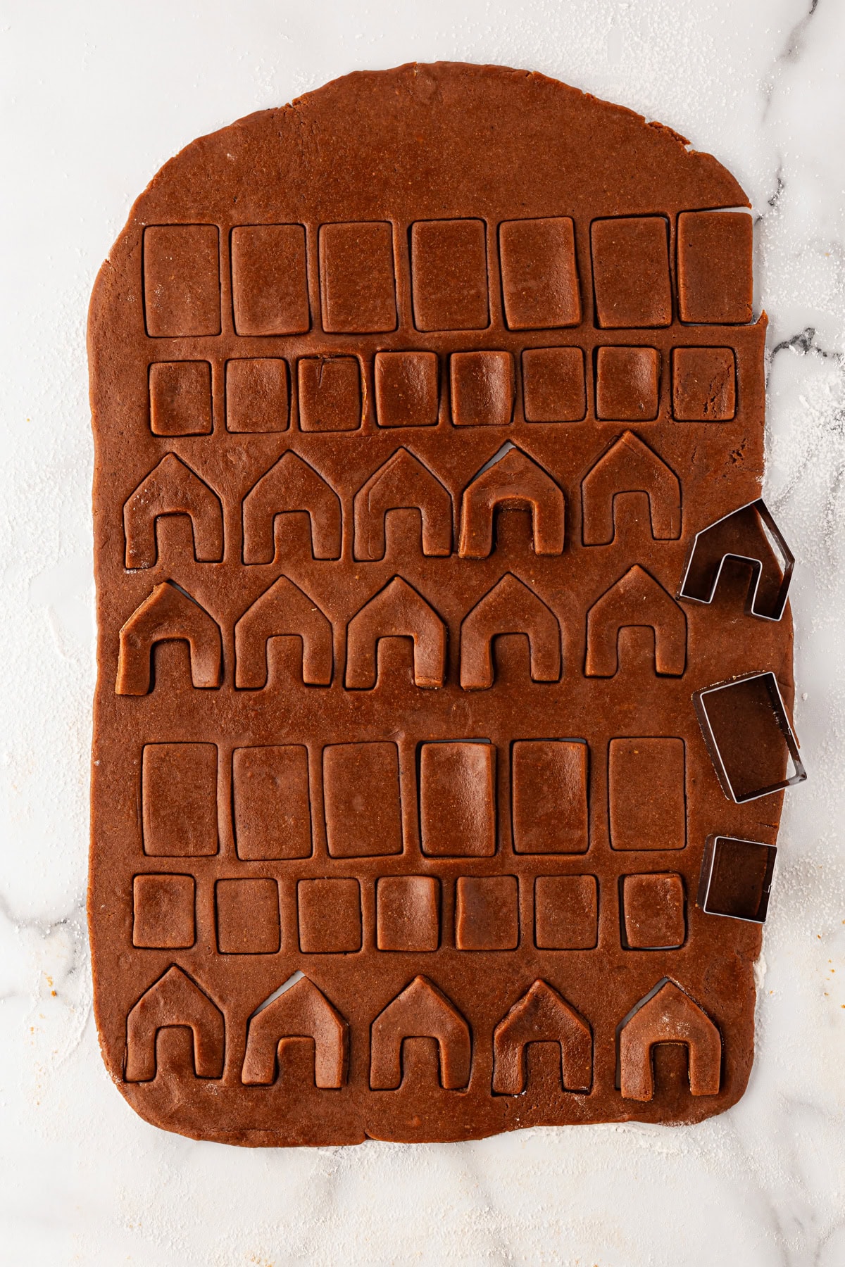 All the cookie dough cut out. 