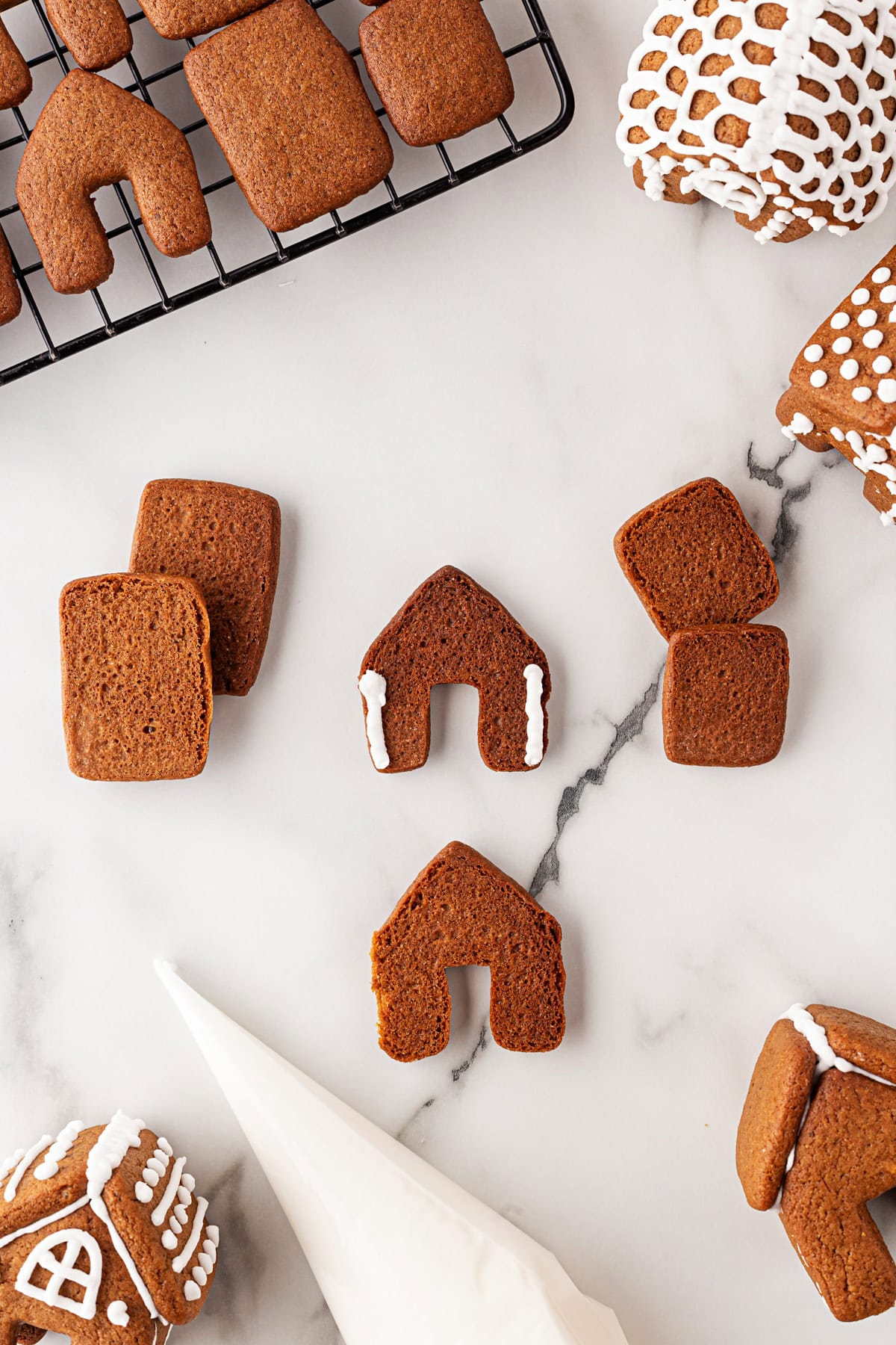 Sides iced for walls to attach. 