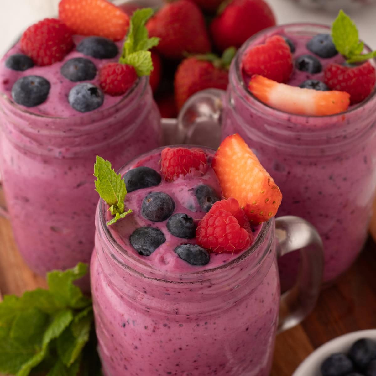 Slight overhead of Mixed Berry Smoothie.