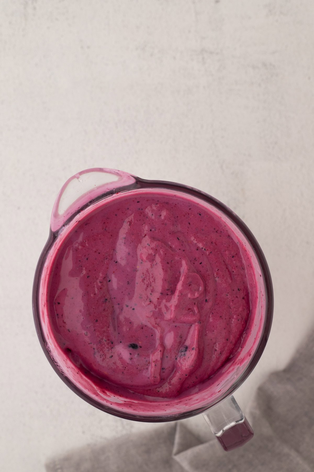 Smoothie mixed in blender. 