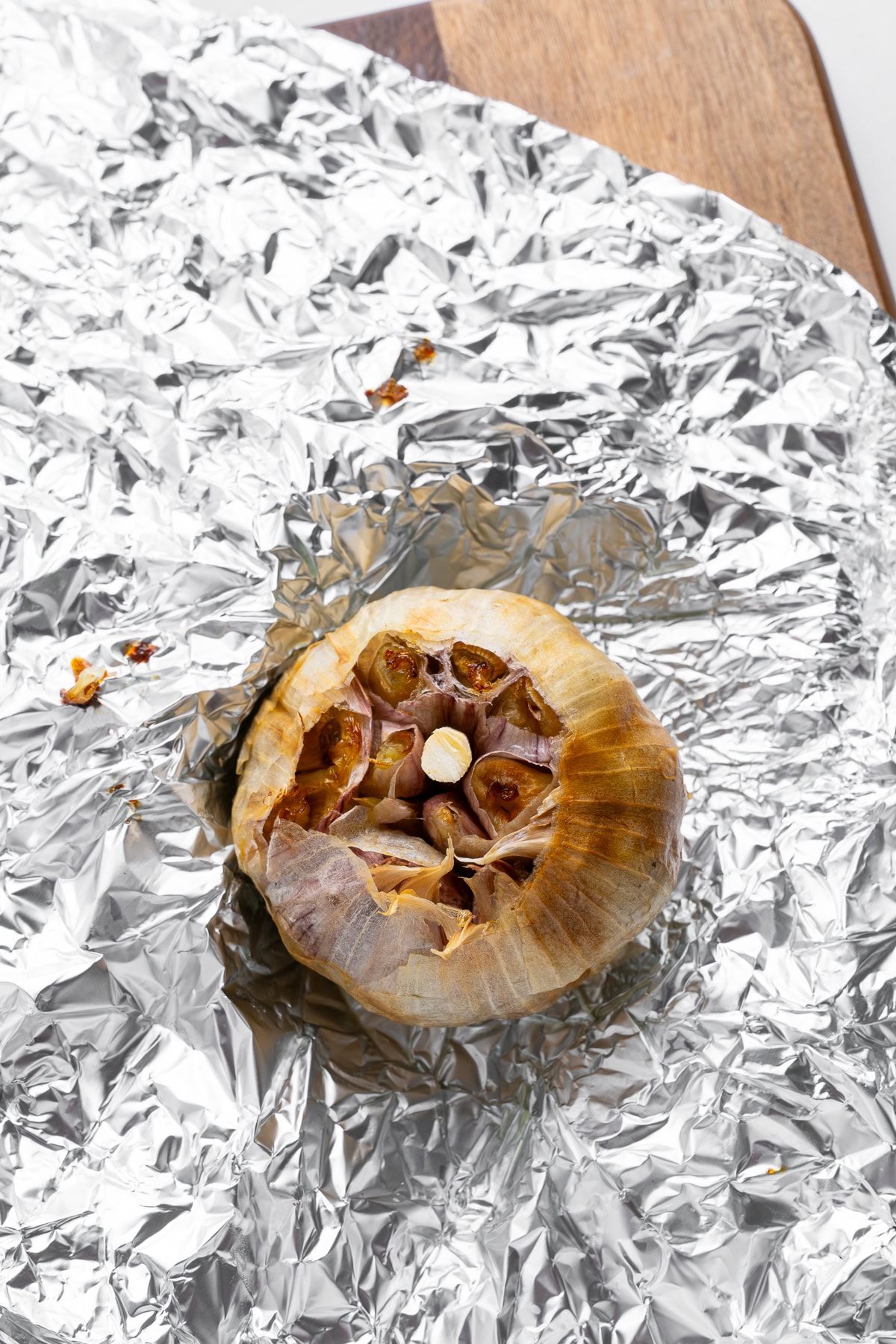 Roasted garlic bulb.