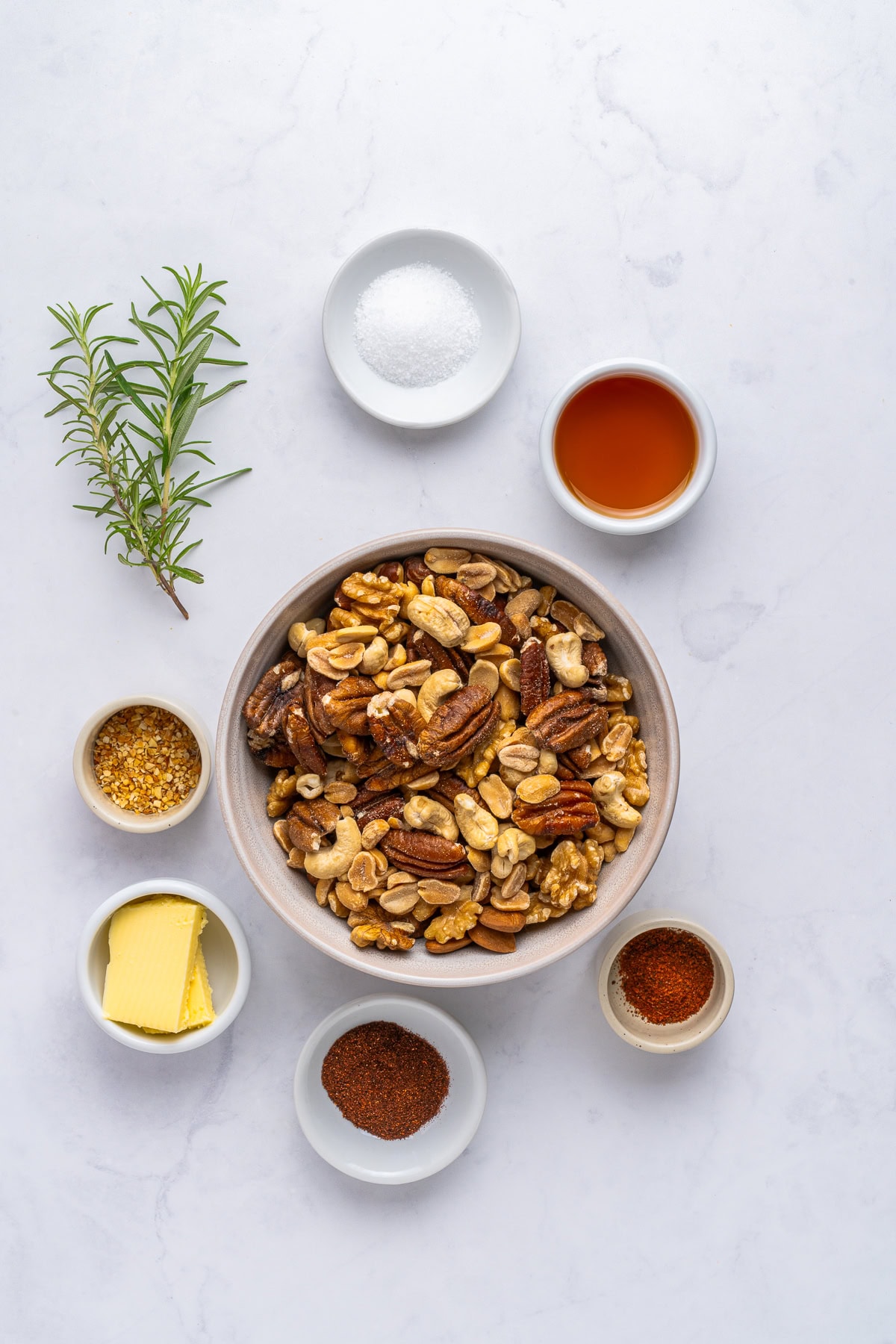 Spiced nuts ingredients.