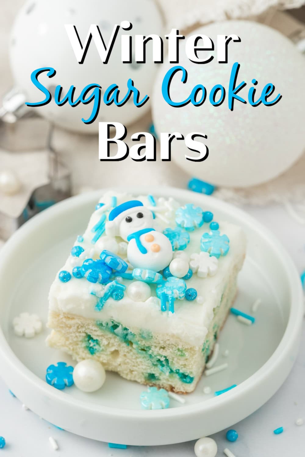 Winter Sugar Cookie Bars pin. 