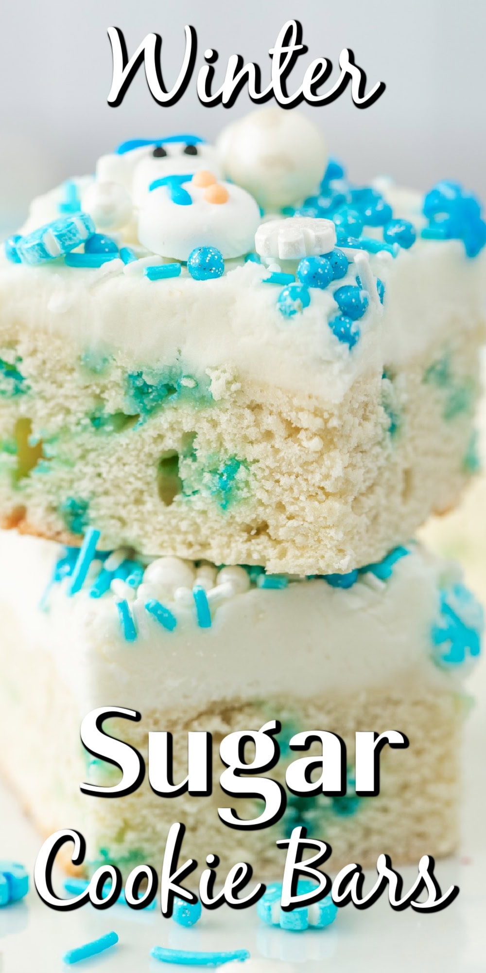 Winter Sugar Cookie Bars pin. 